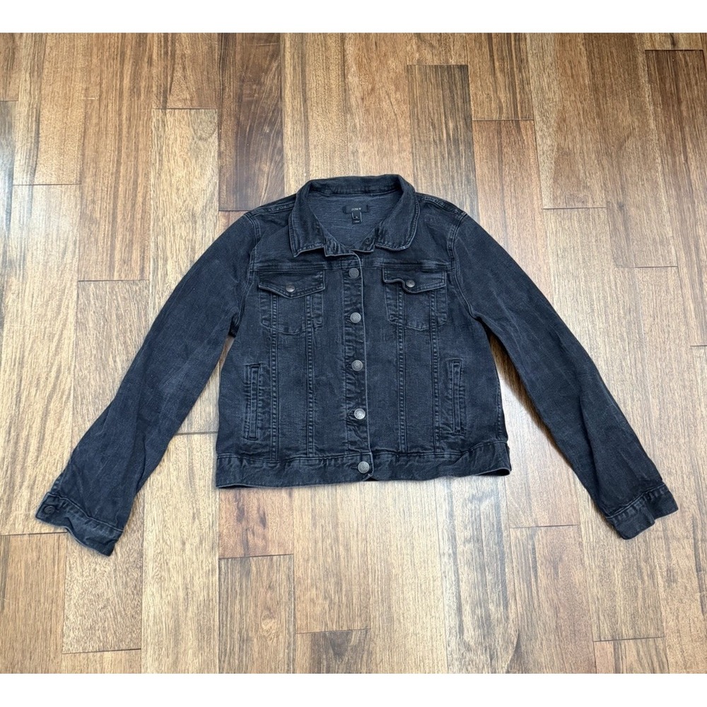 J. Crew JCREW Women's Black Denim Jacket Size XL